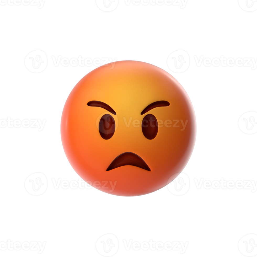 Red angry emoji face png