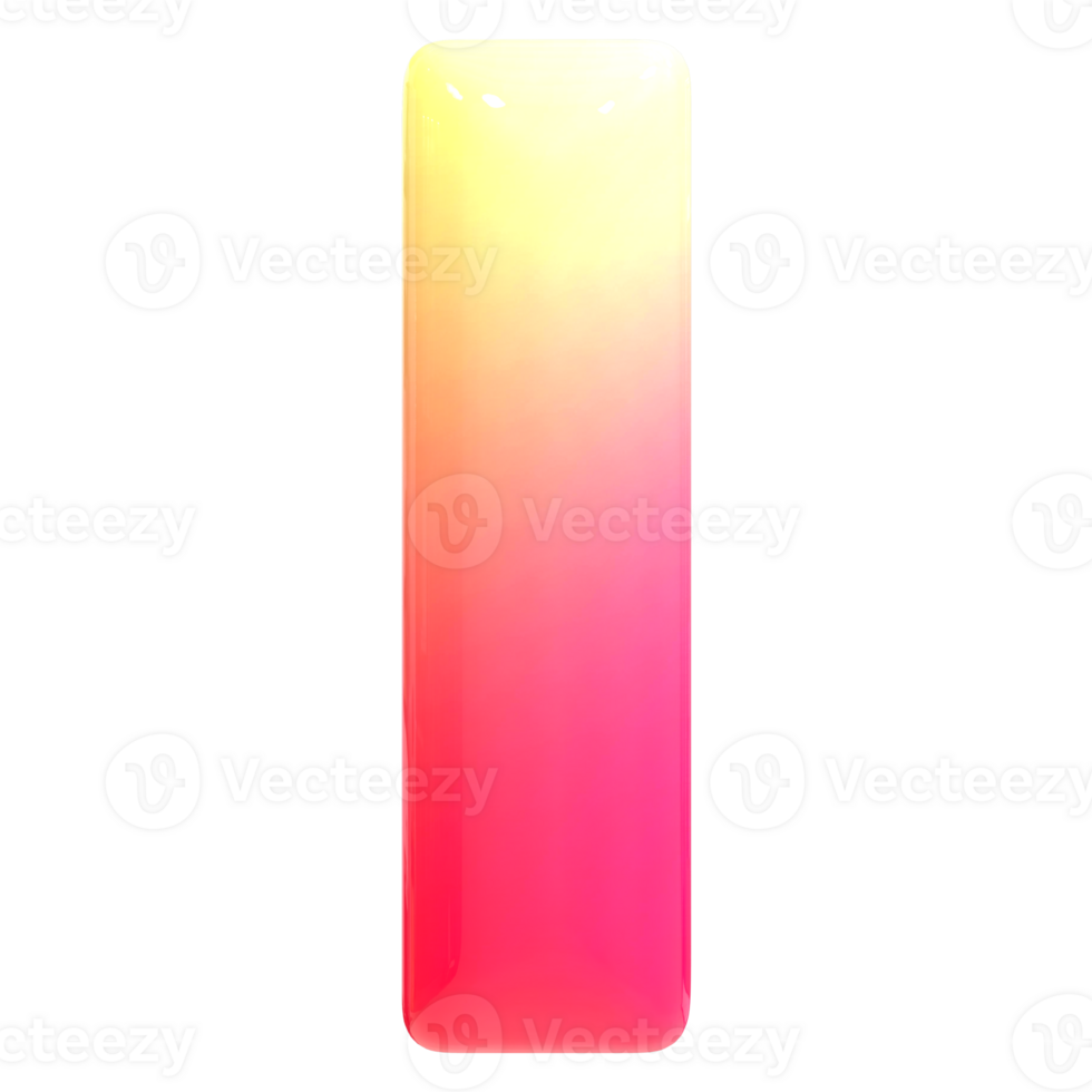 Gradient Font I 3D Render png