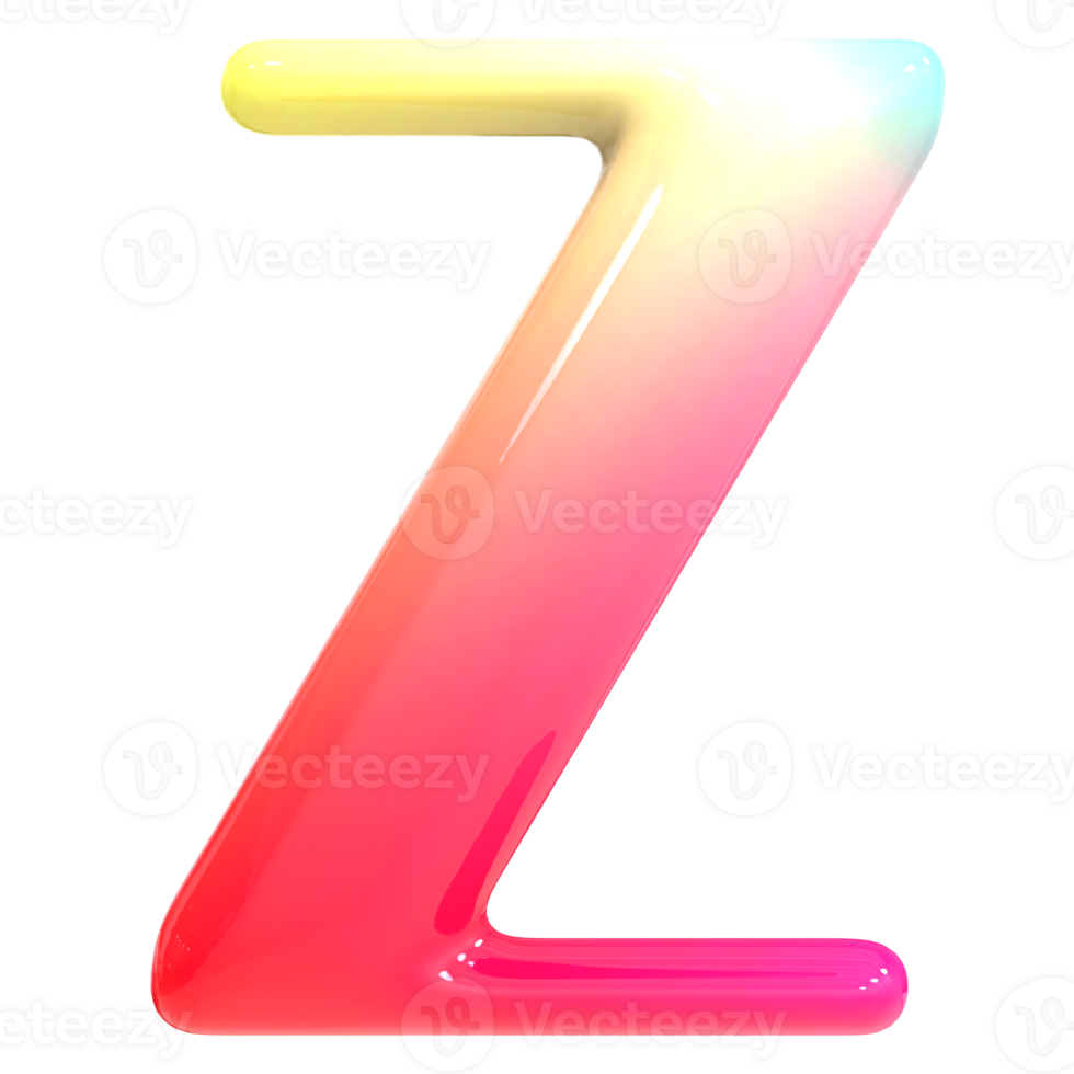 Gradient Font Z 3D Render png