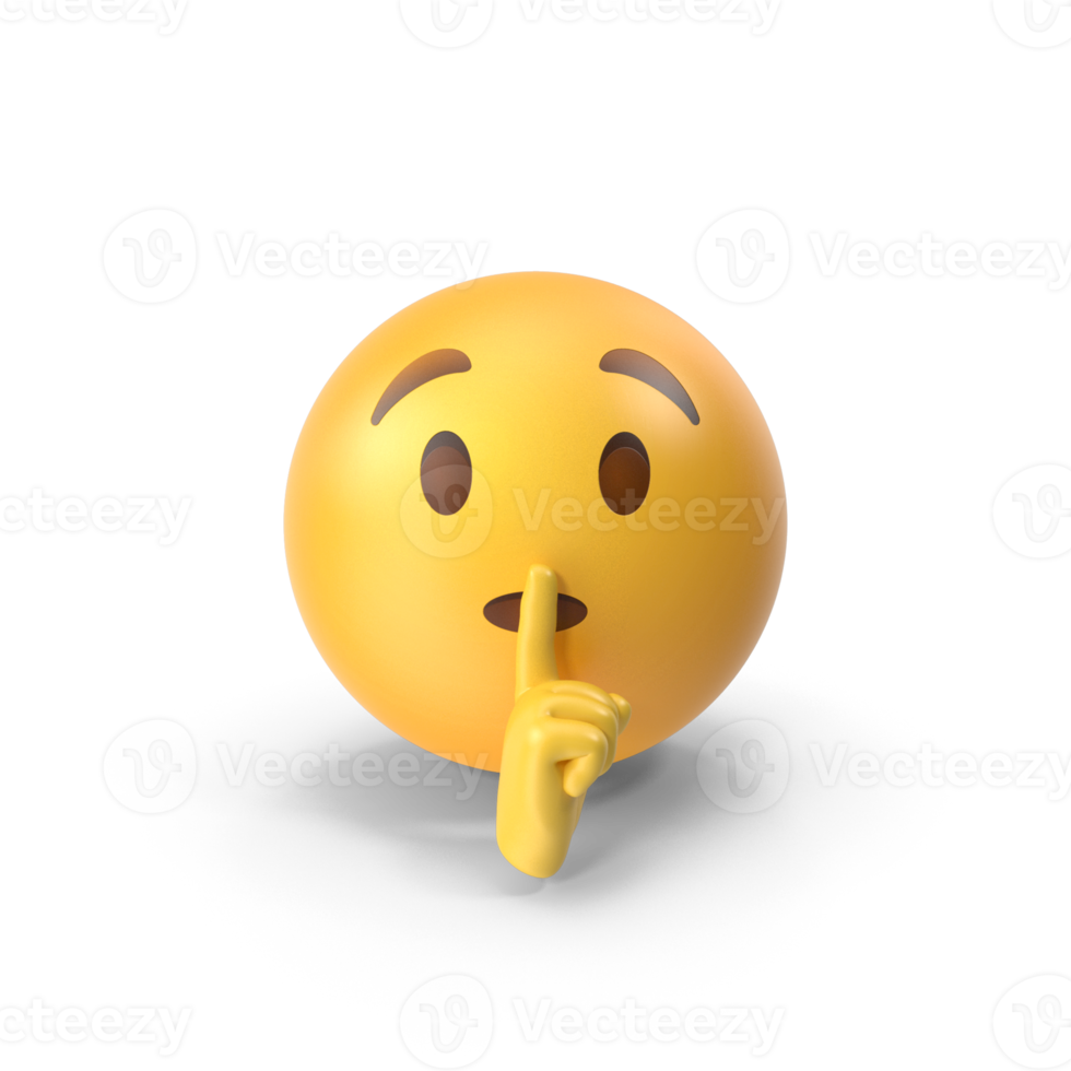Shushing face expression emoticon png
