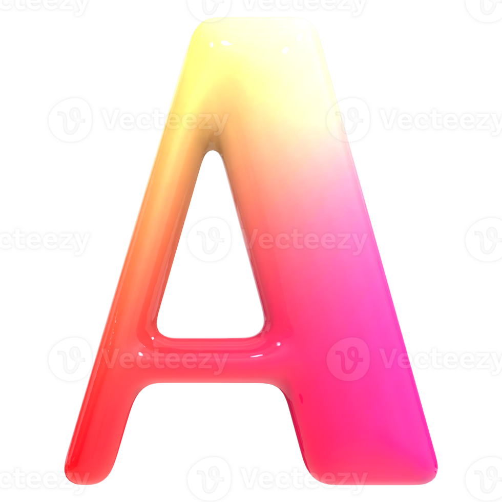 Gradient Font A 3D Render png