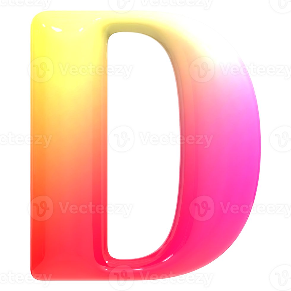 gradiente Fonte d 3d render png