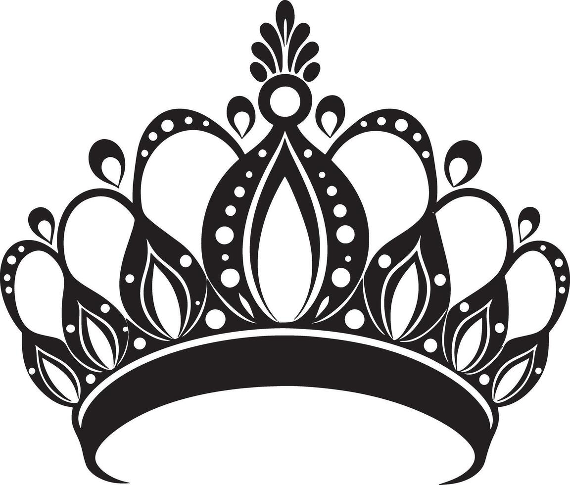 royal crown illustraion black and white vector