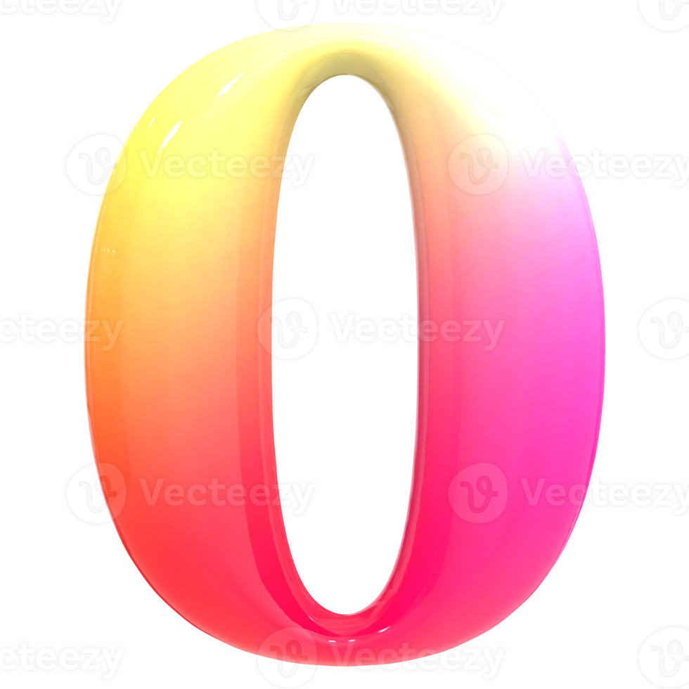 Gradient Number 0 3D Render png