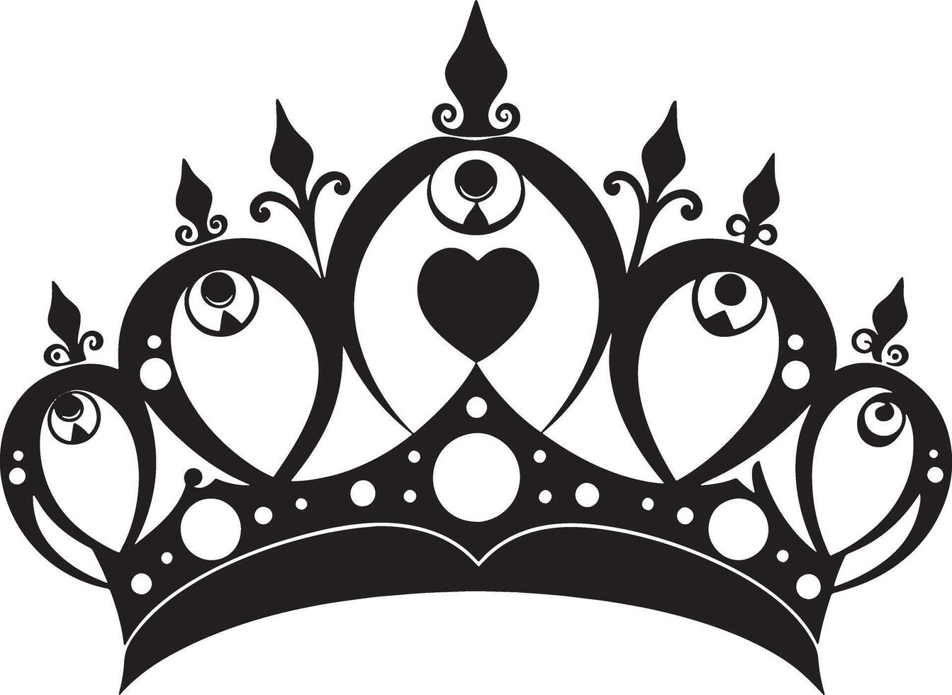 royal crown illustraion black and white vector