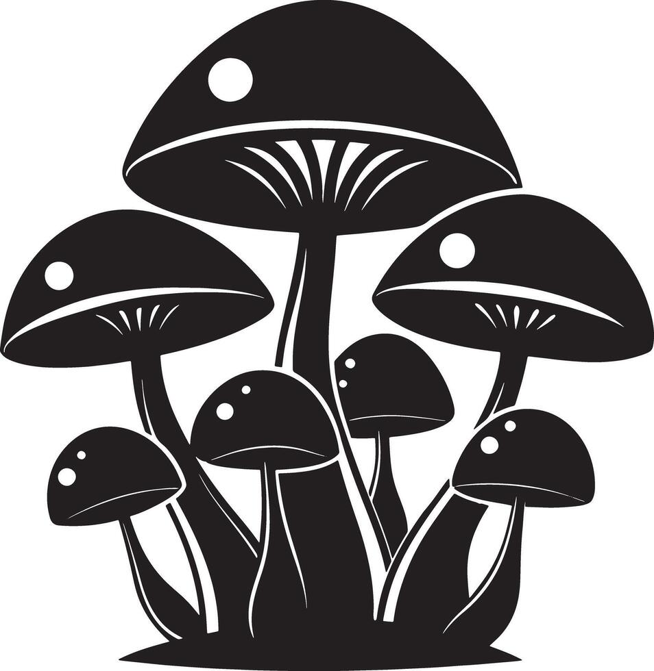 illustration of mushroom black and white vector