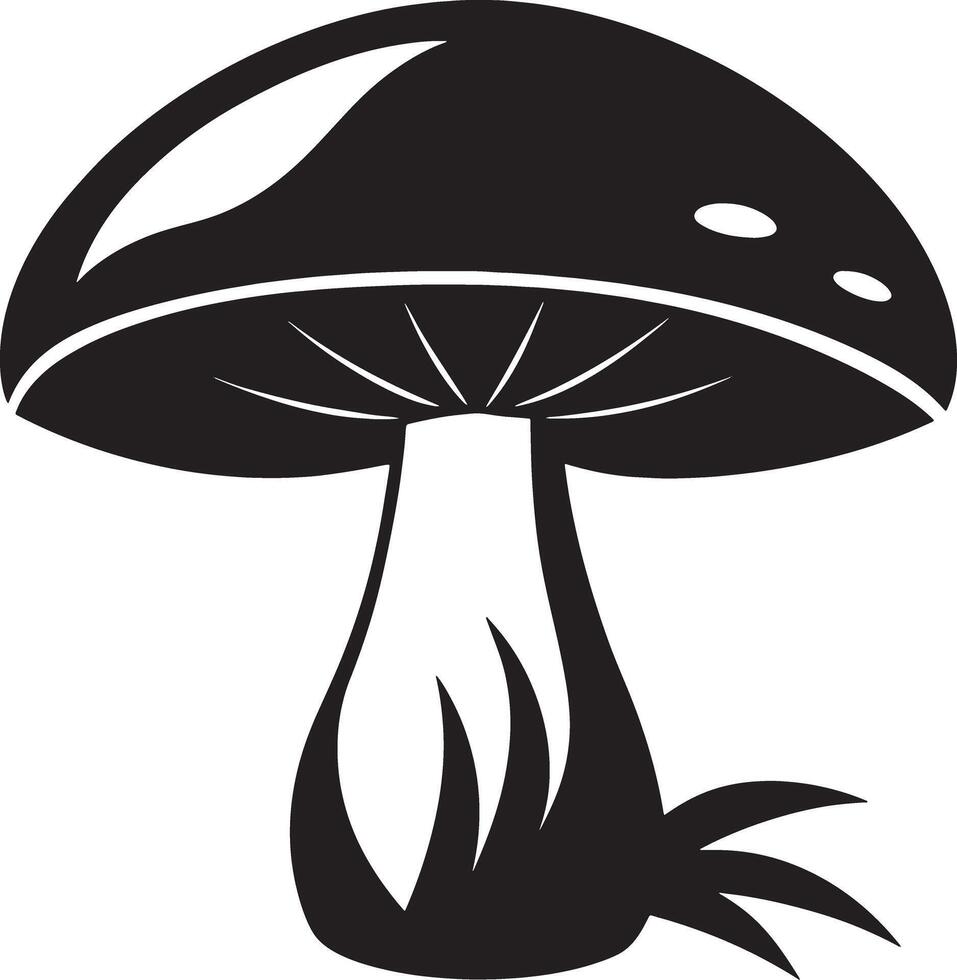 illustration of mushroom black and white vector