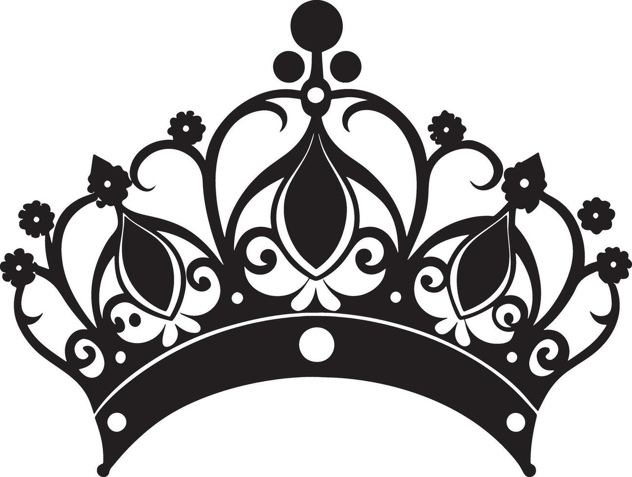 royal crown illustraion black and white vector