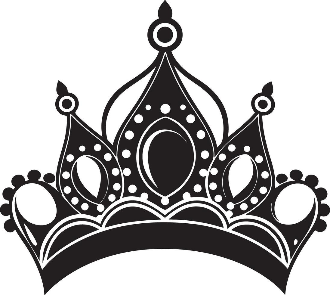 royal crown illustraion black and white vector