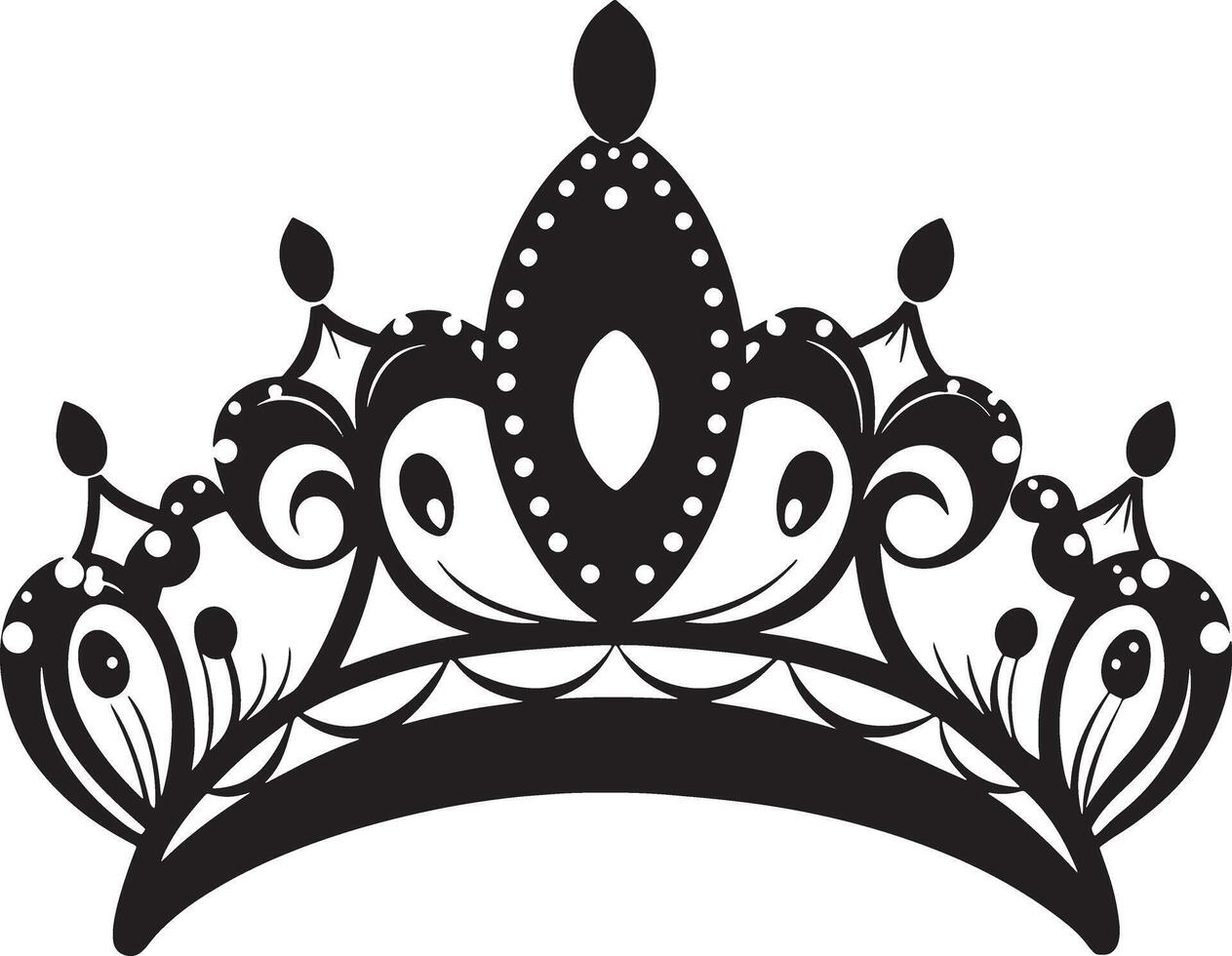 royal crown illustraion black and white vector