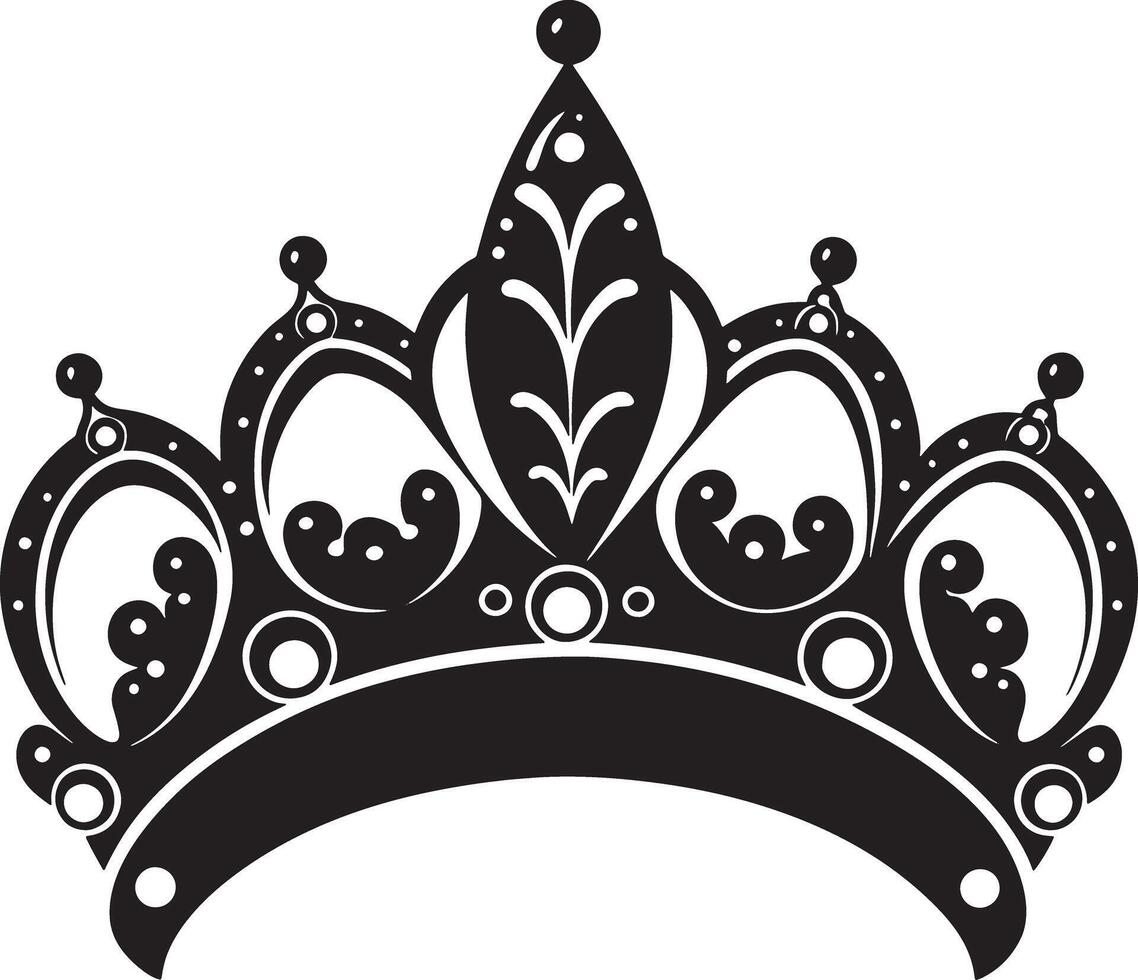royal crown illustraion black and white vector