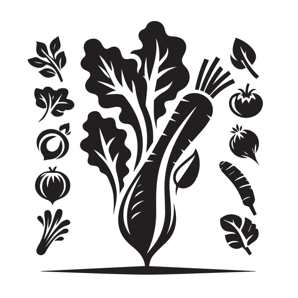 Silhouette of Vegetable Icon Isolated in White vector