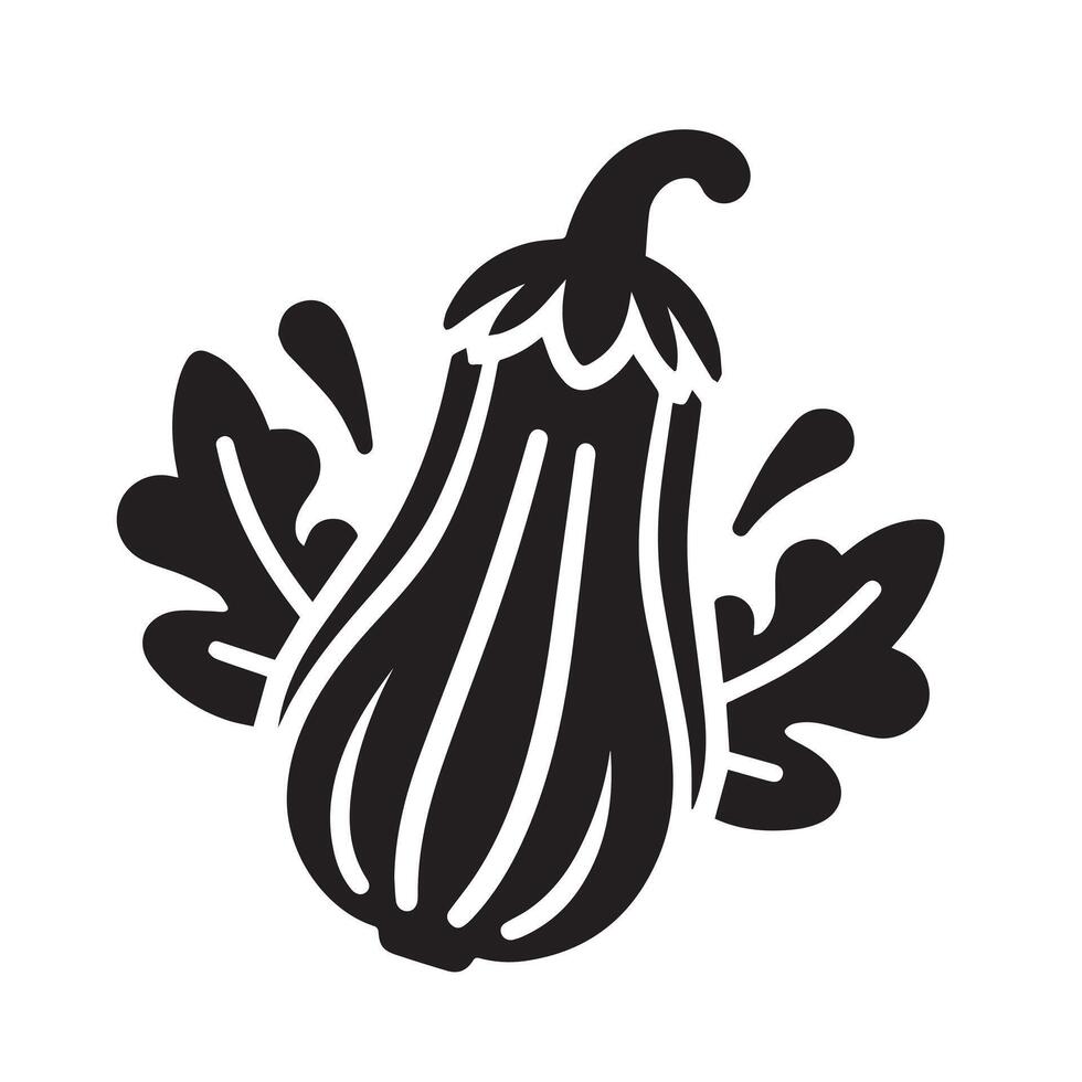 Silhouette of Vegetable Icon Isolated in White vector