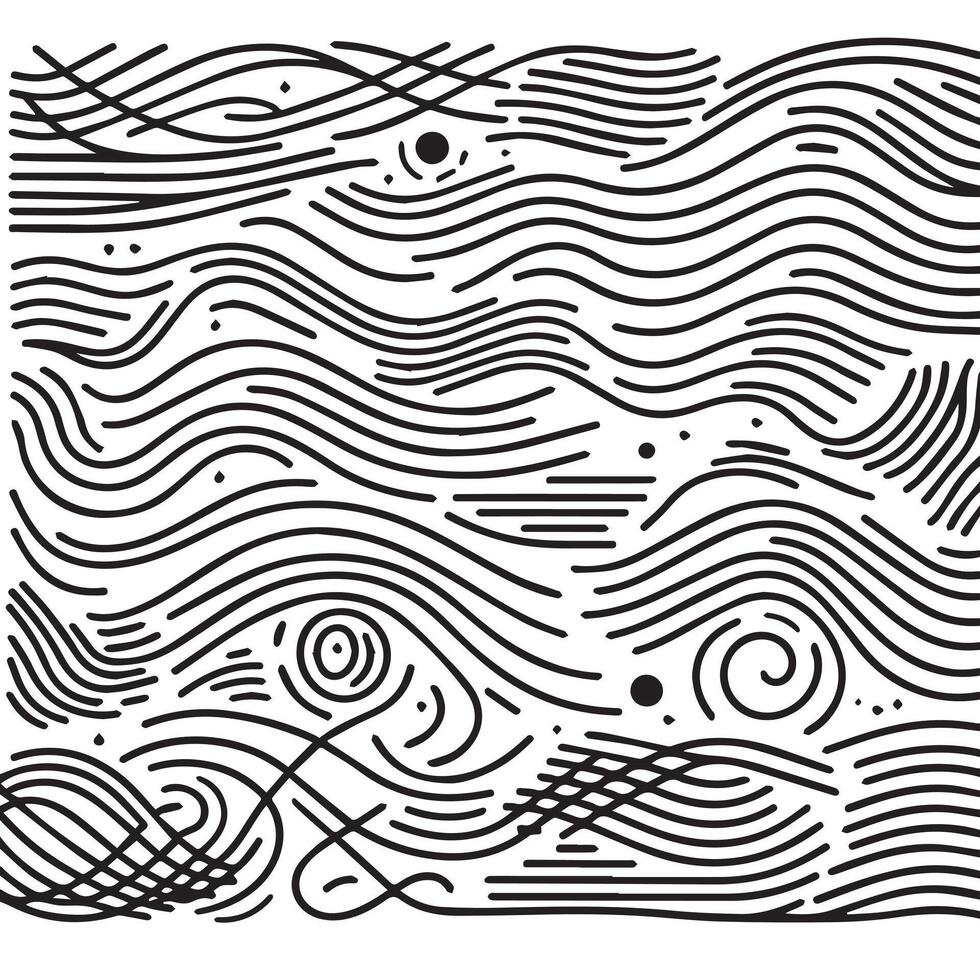 Hand-Drawn Lines on Clean White Background, Variety of Shapes and Directions vector