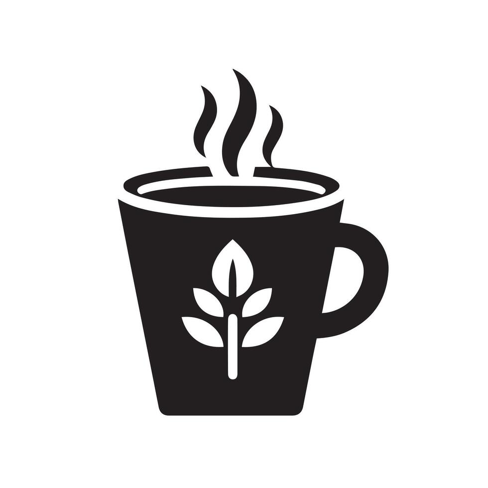 Silhouette of Coffee Cup Icon Isolated in White vector