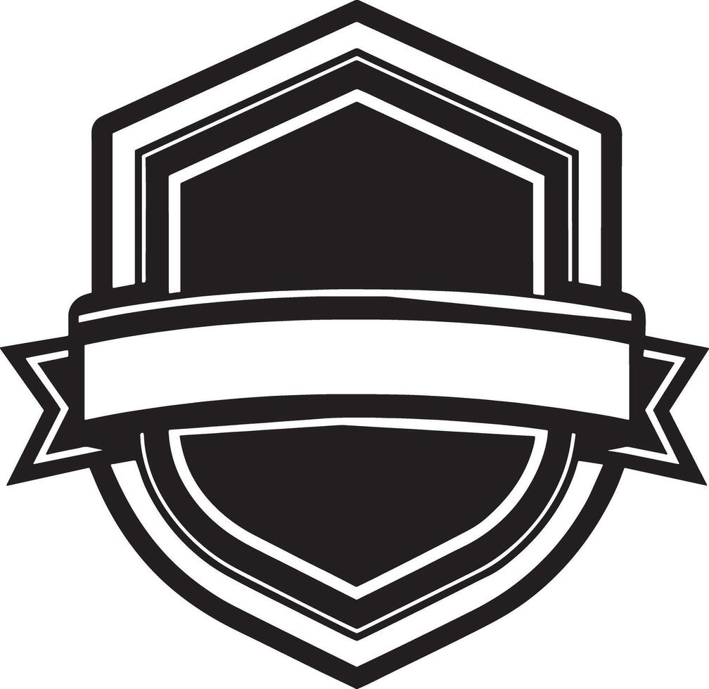 label with ribbon illustration black and white vector