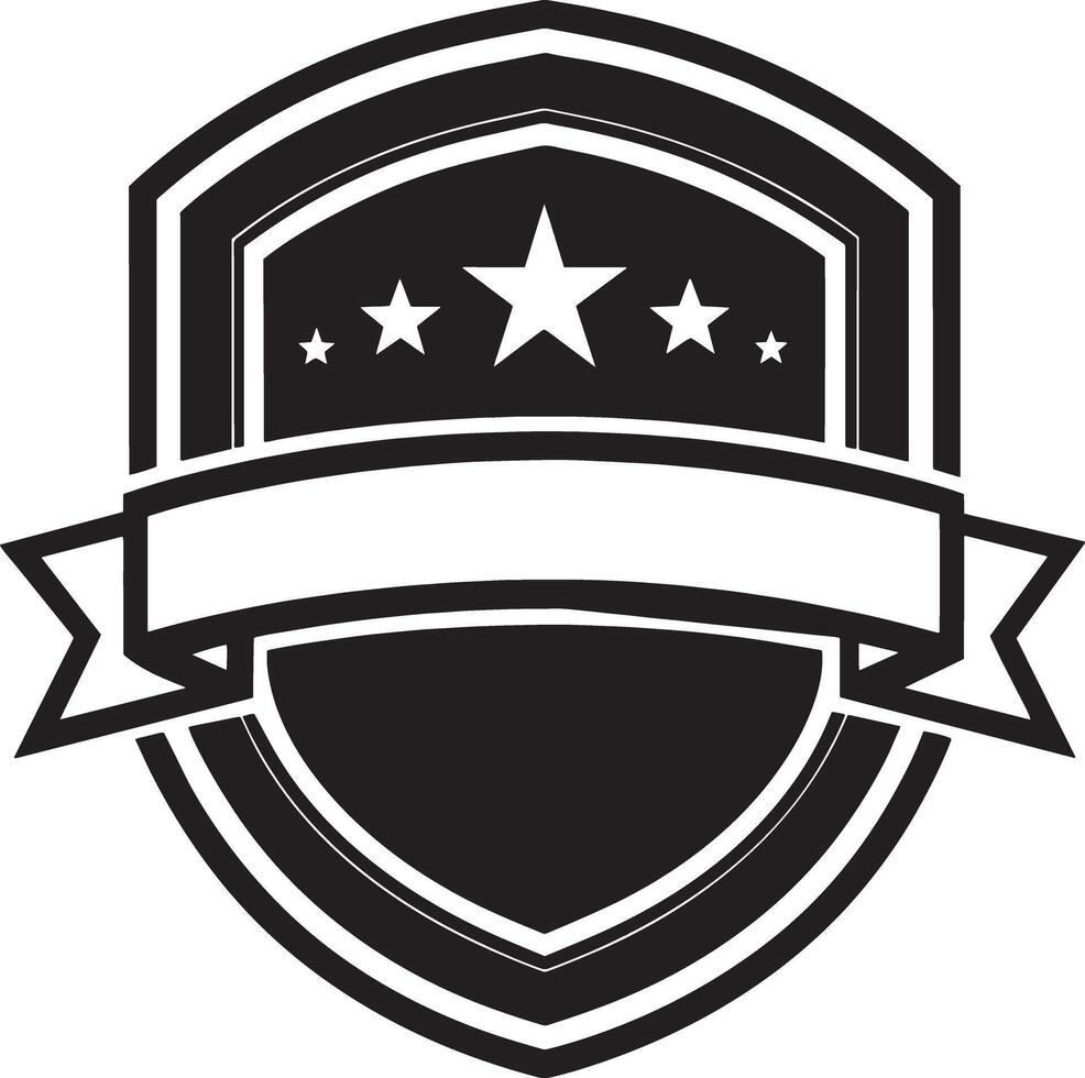 label with ribbon illustration black and white vector
