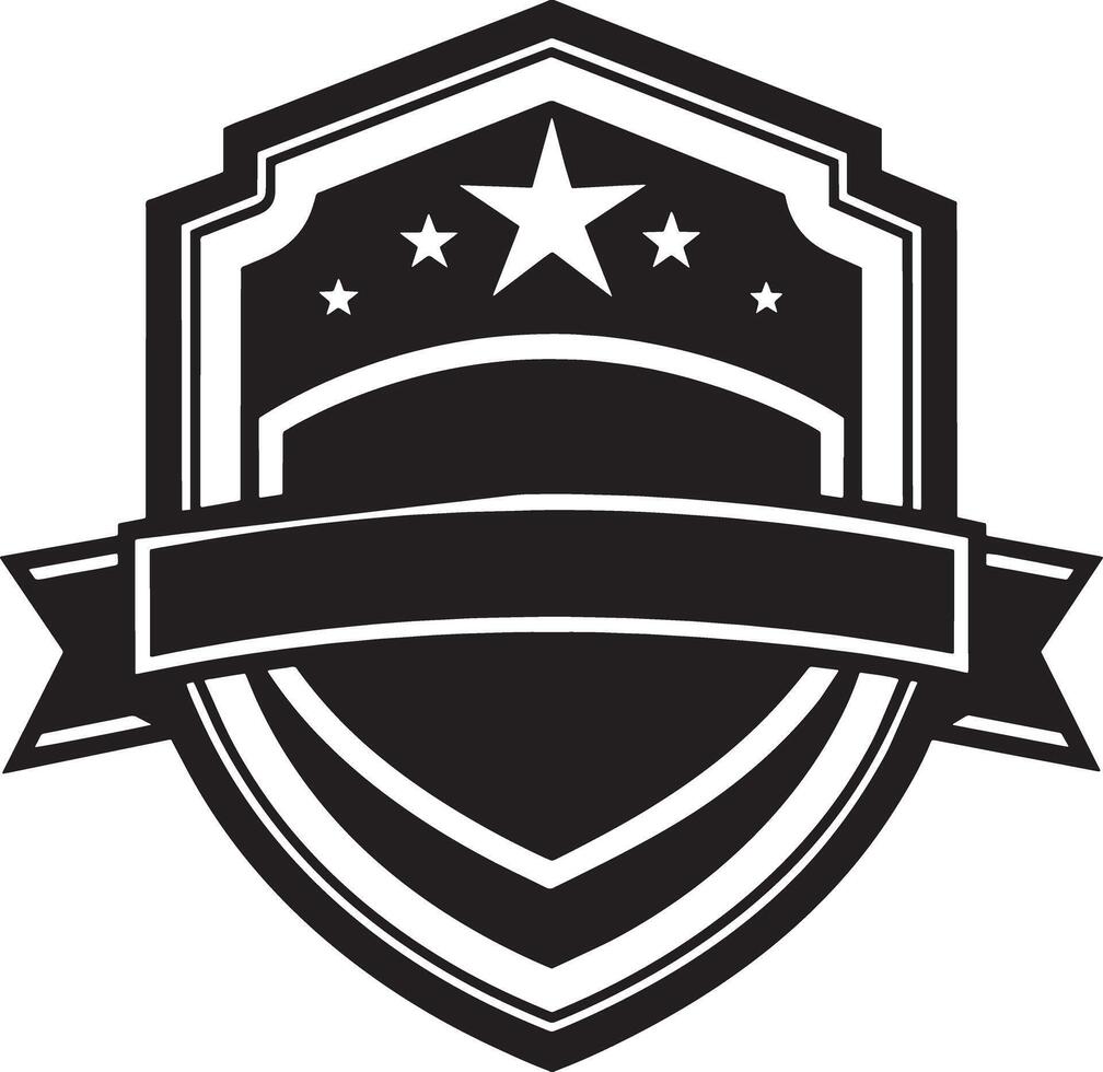 label with ribbon illustration black and white vector