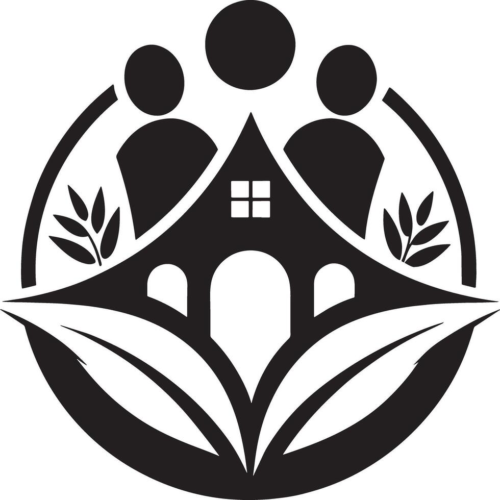 minimal community logo illustration black and white vector