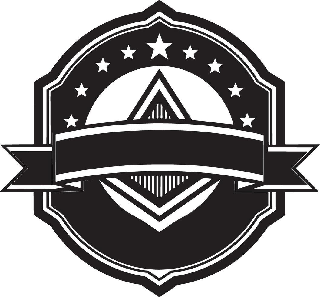 label with ribbon illustration black and white vector