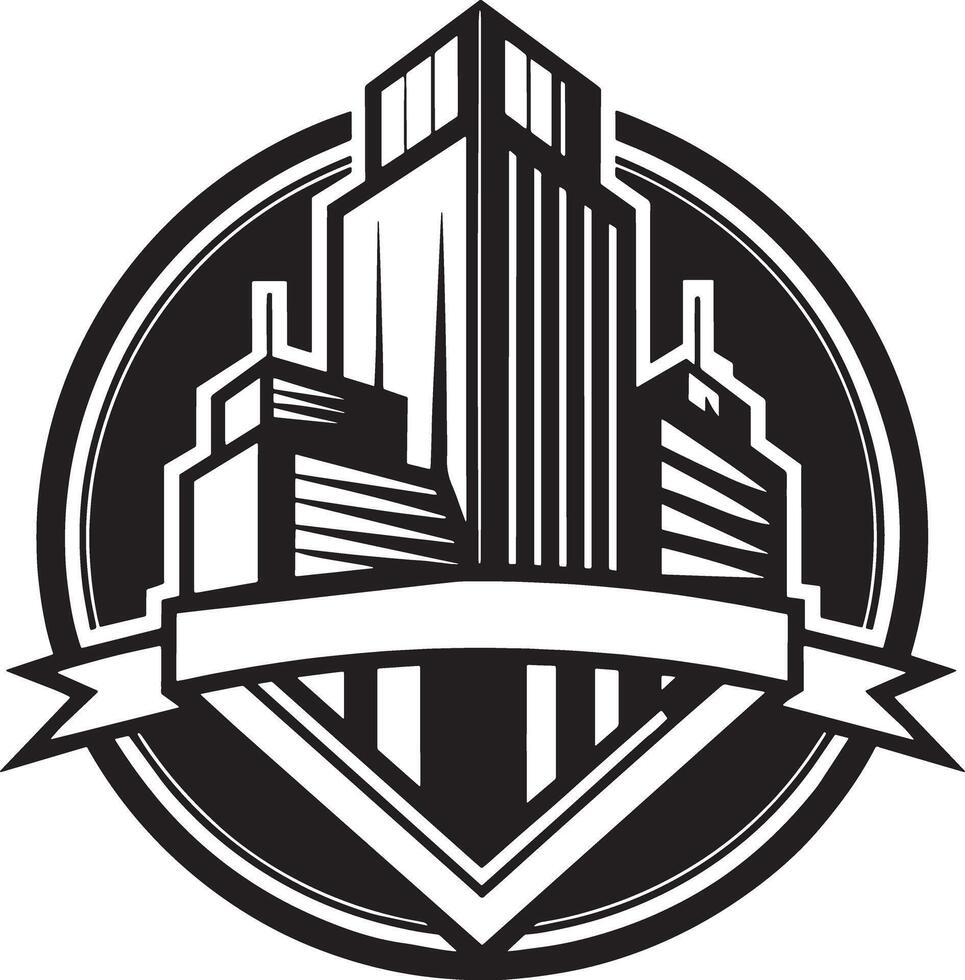 building and architecture logo illustration black and white vector