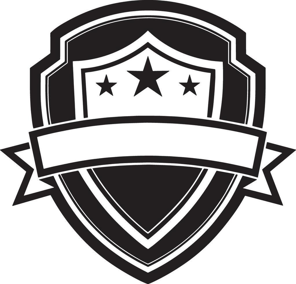 label with ribbon illustration black and white vector