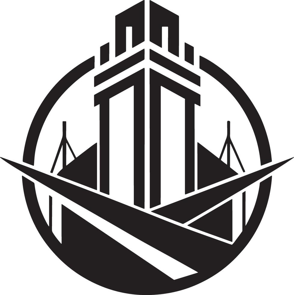building and architecture logo illustration black and white vector