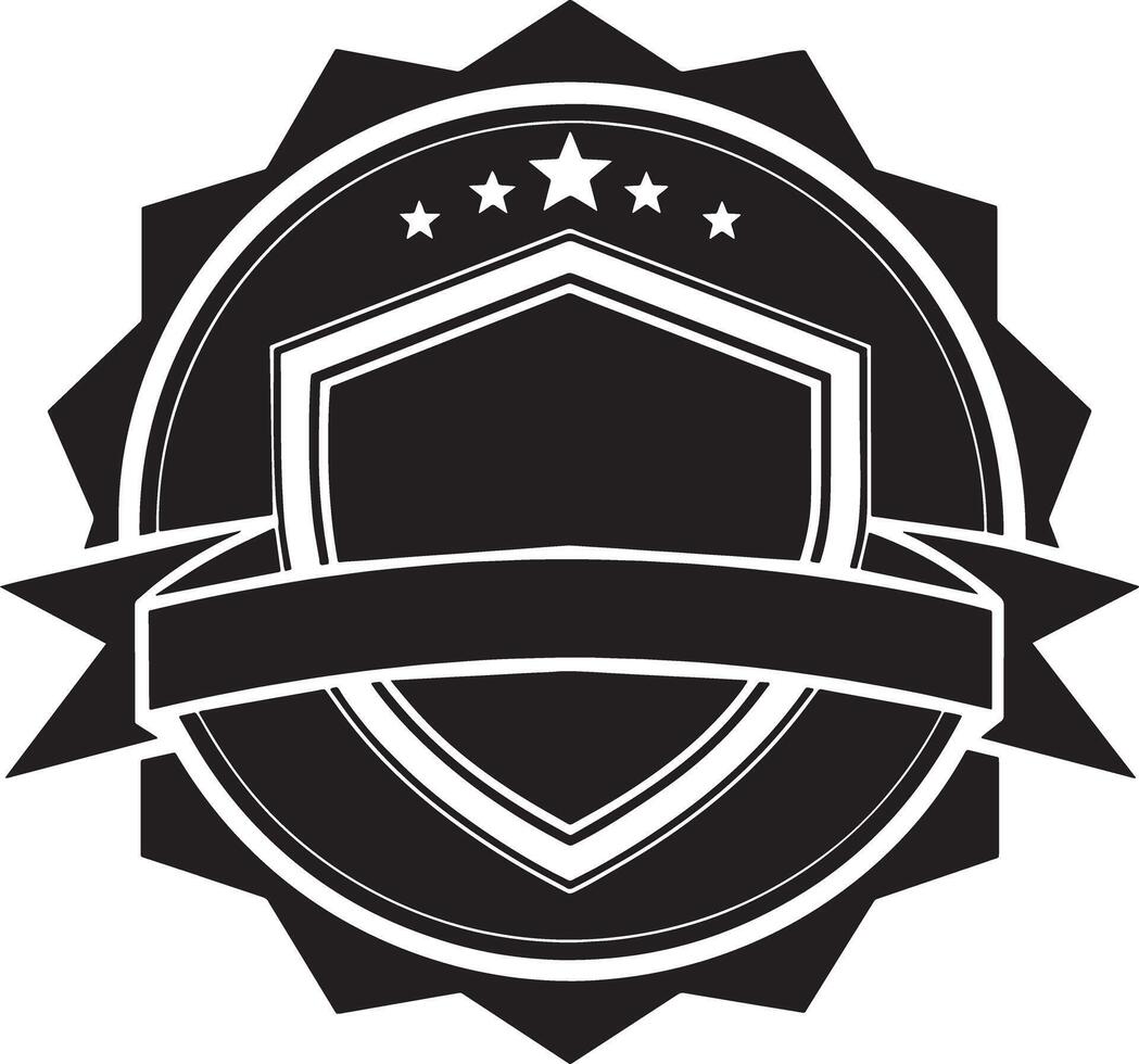 label with ribbon illustration black and white vector