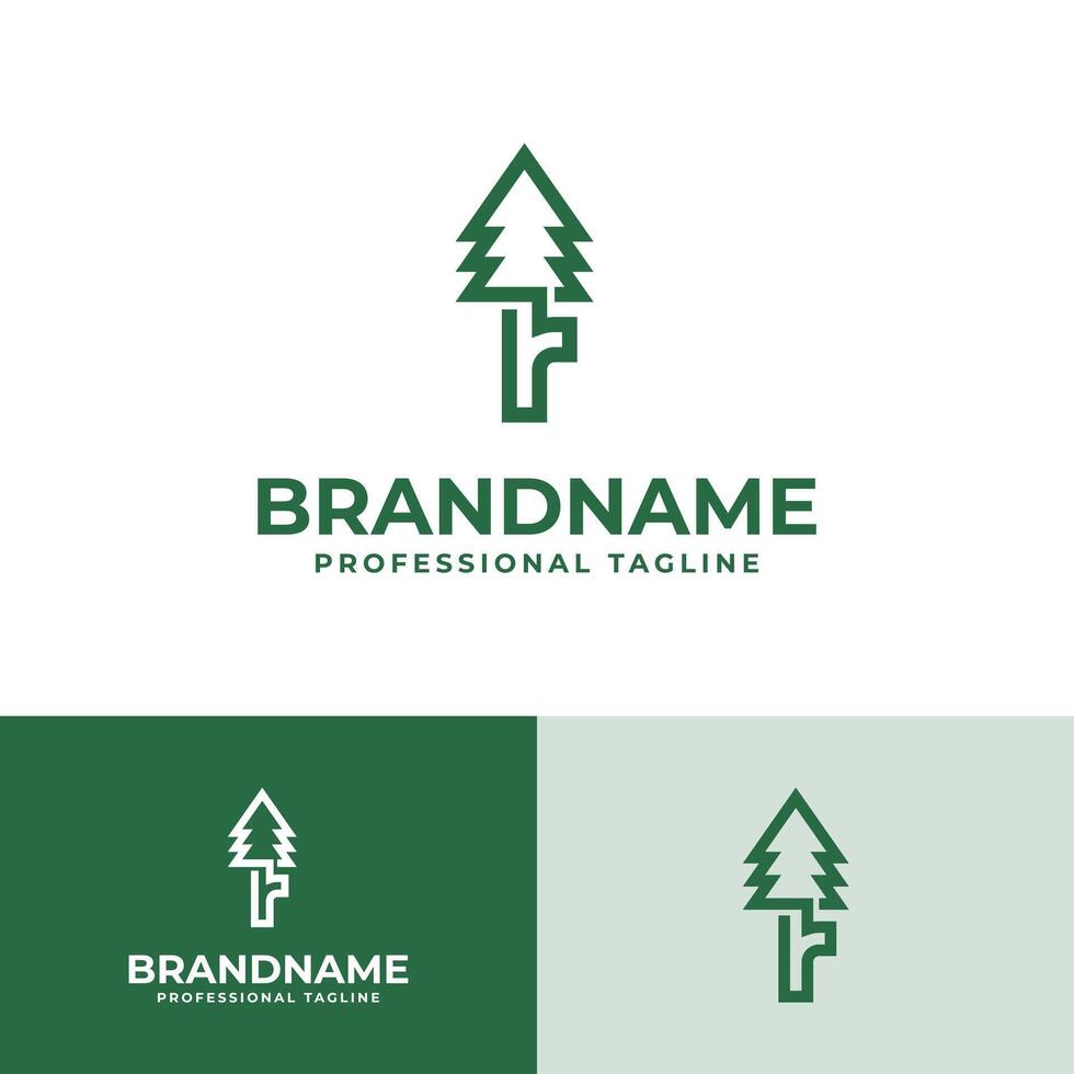 Letter R Tree Monoline Logo, Great for Nature Conservation Projects vector