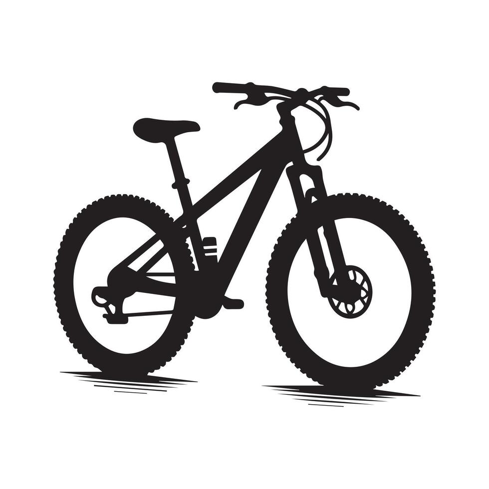 Silhouette of Bicycle Icon Isolated in White vector