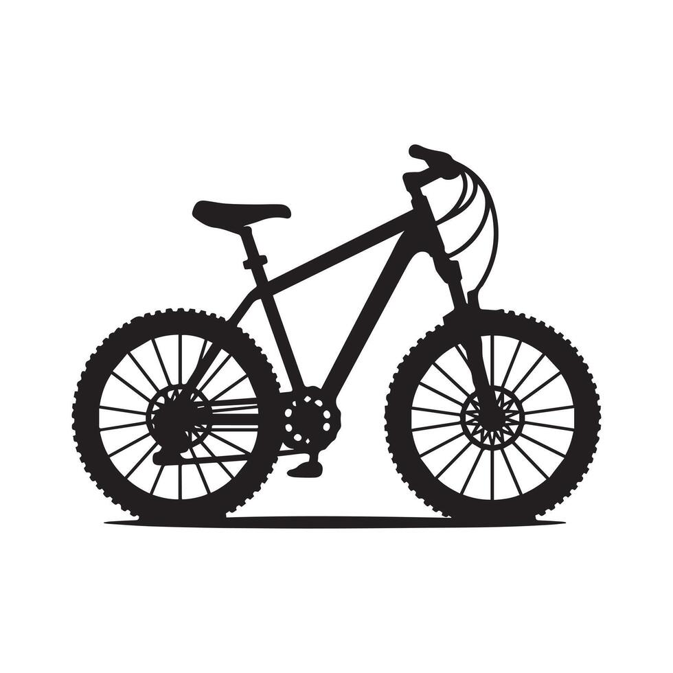 Silhouette of Bicycle Icon Isolated in White vector