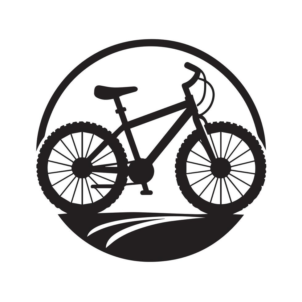 Silhouette of Bicycle Icon Isolated in White vector
