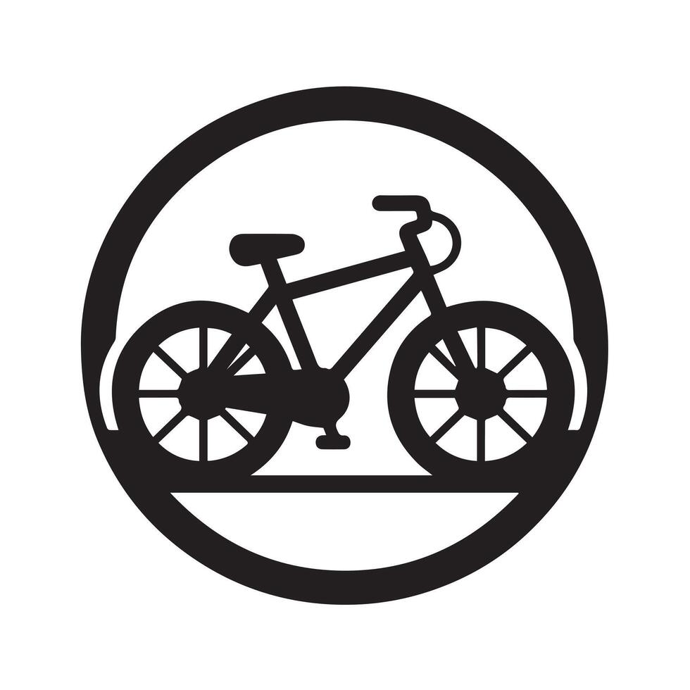Silhouette of Bicycle Icon Isolated in White vector