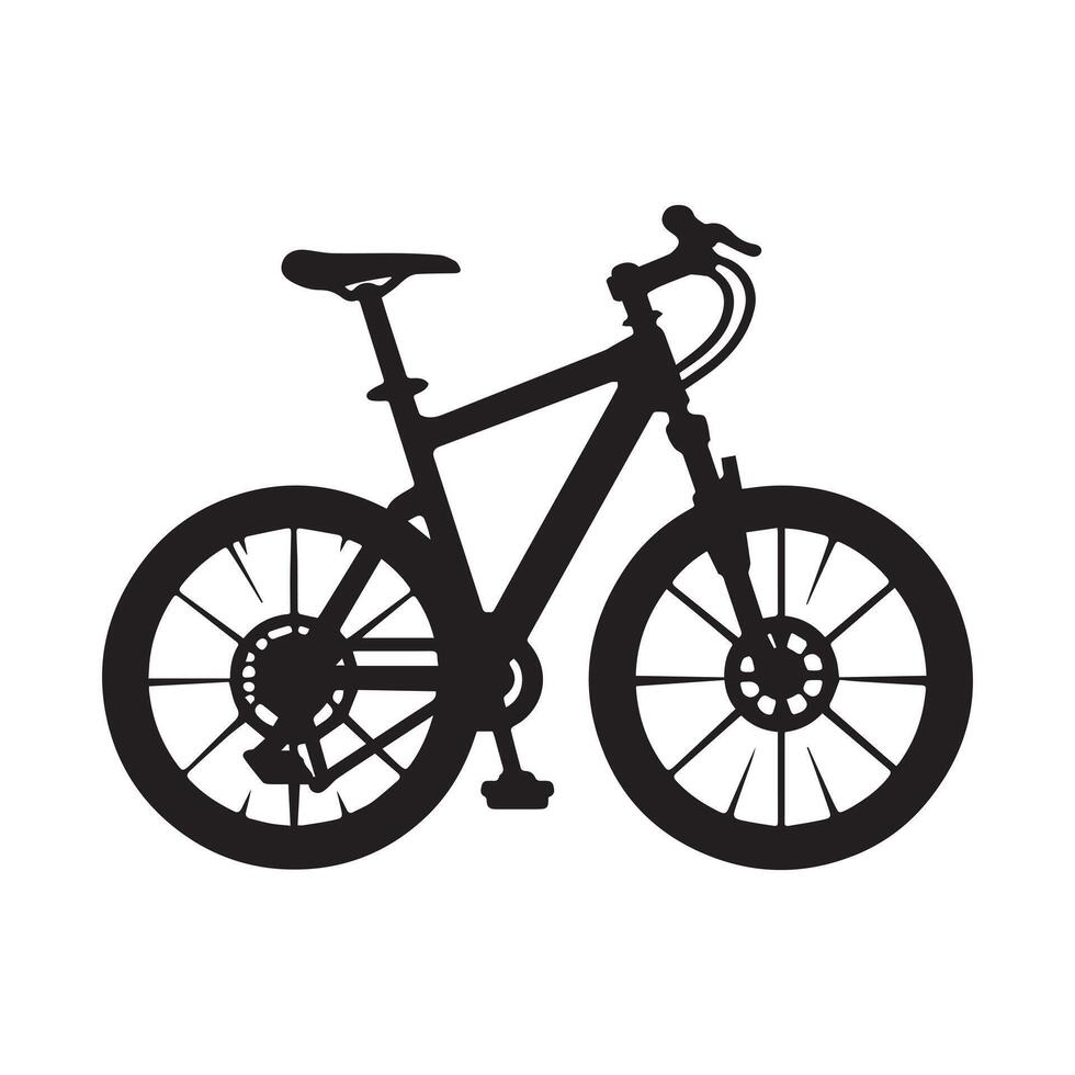 Silhouette of Bicycle Icon Isolated in White vector