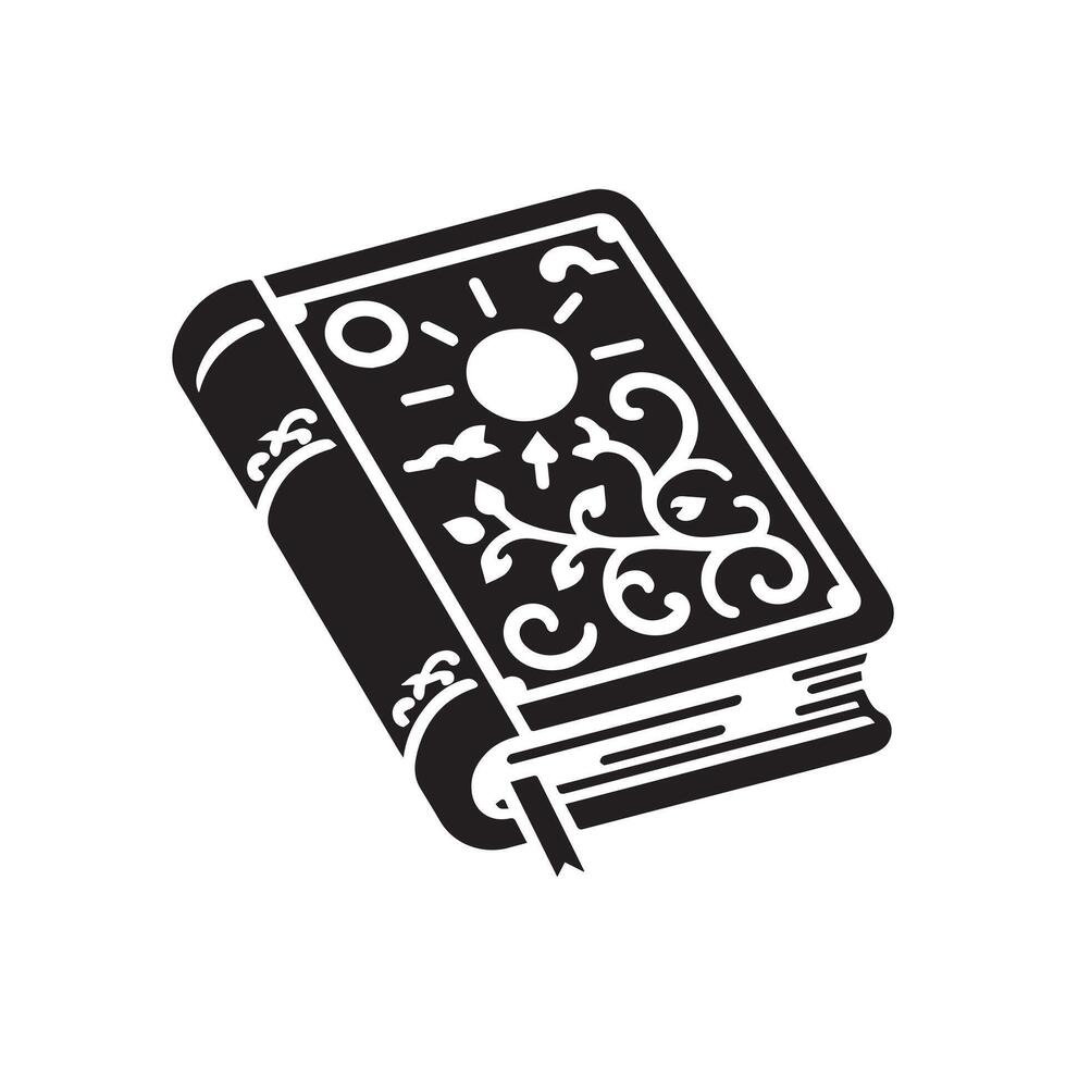 Silhouette of Book Icon Isolated in White vector