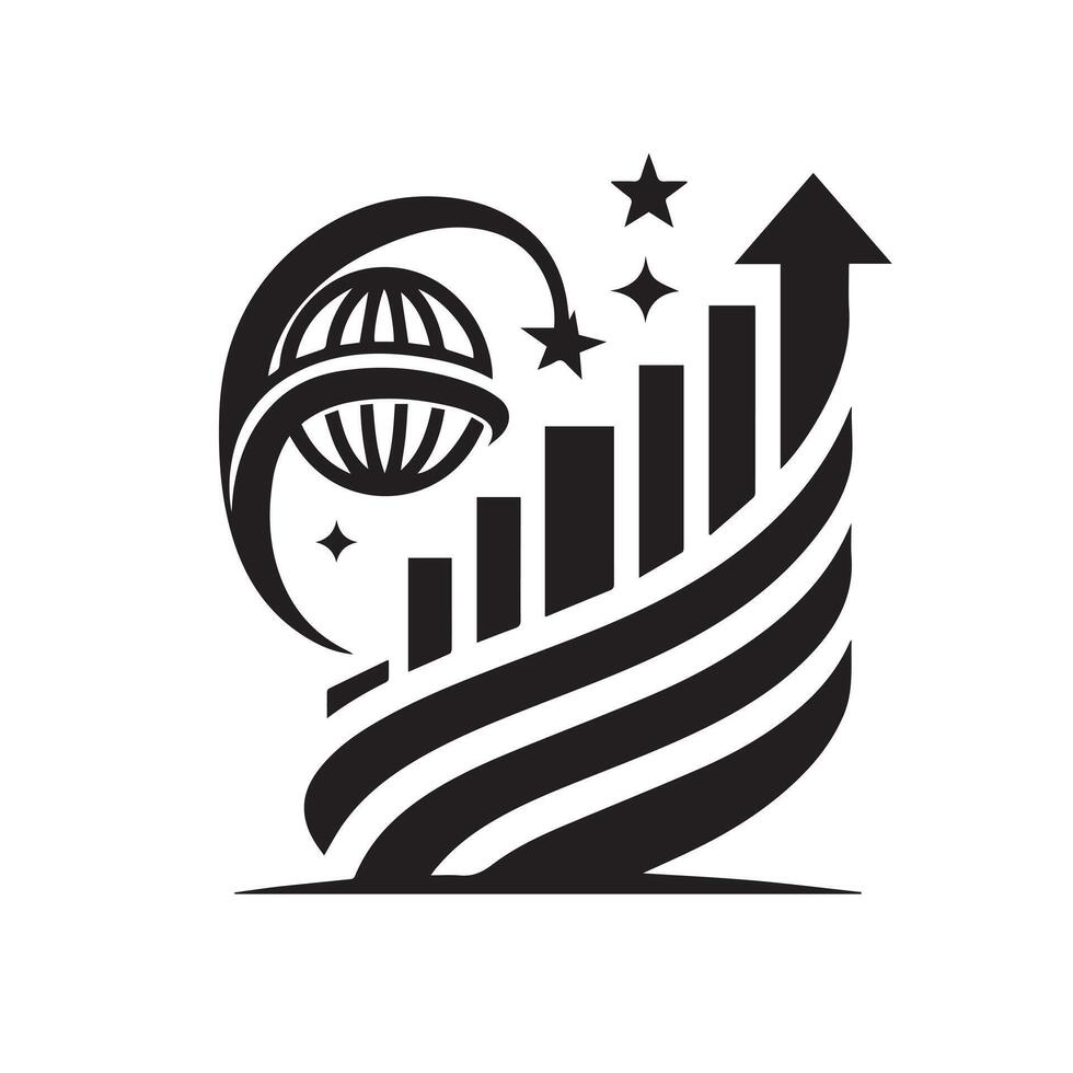 Silhouette of Business Element Logo Icon Isolated in White vector