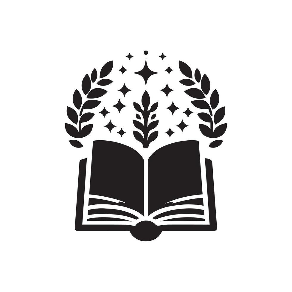 Silhouette of Book Icon Isolated in White vector
