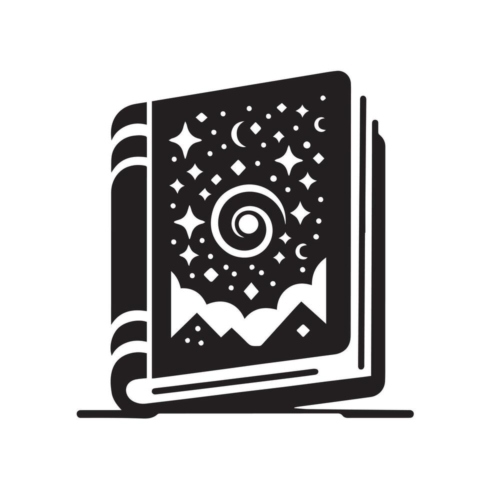 Silhouette of Book Icon Isolated in White vector
