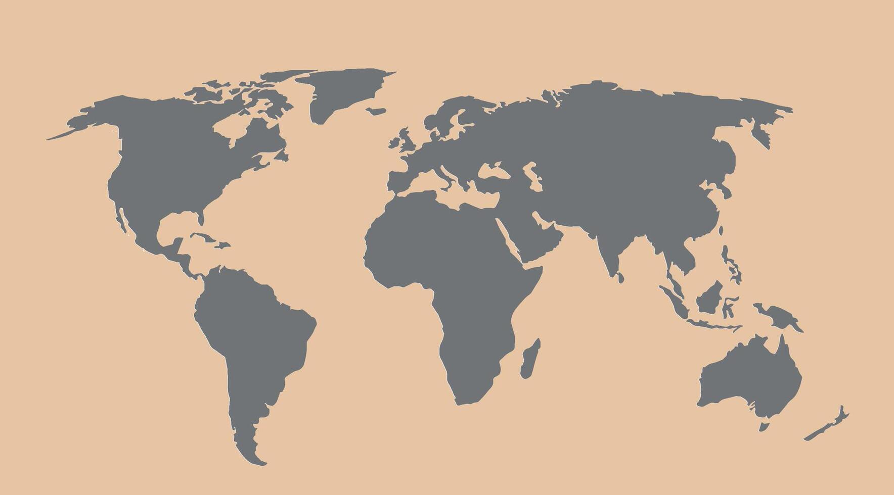 Illustration world map countries on orange background vector