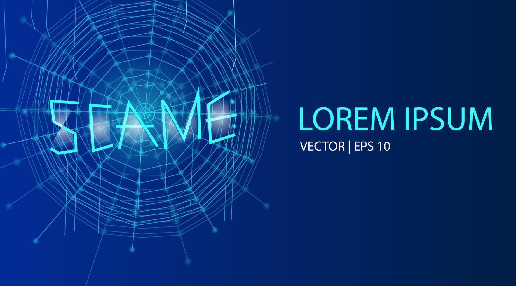 Spider webs with deception Scamming, hacker online phishing, fraud, hacked warning, cyber crime, virus, fake, spyware, malware, malicious software, financial security, spider web concept vector