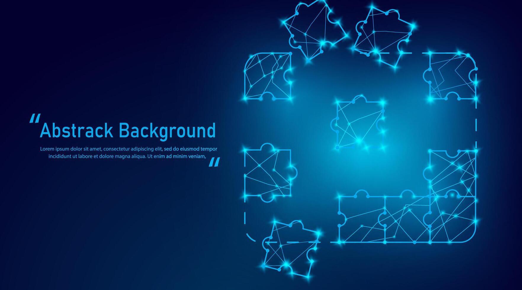 Puzzle hole in blue light gradient for business strategy, creative idea, success digital solution, teamwork, brainstorm, and scheme concept background vector