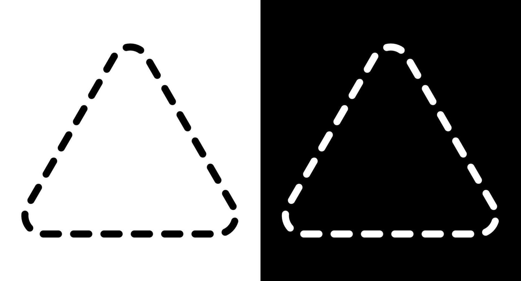 Triangle rounded corners silhouette icon. Triangle shape illustration. vector