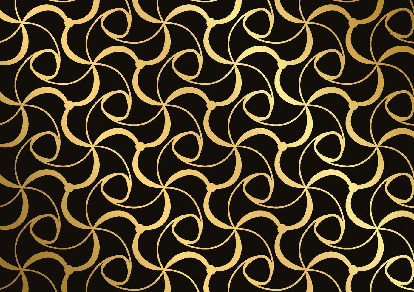 Luxury gold wave line pattern premium background vector