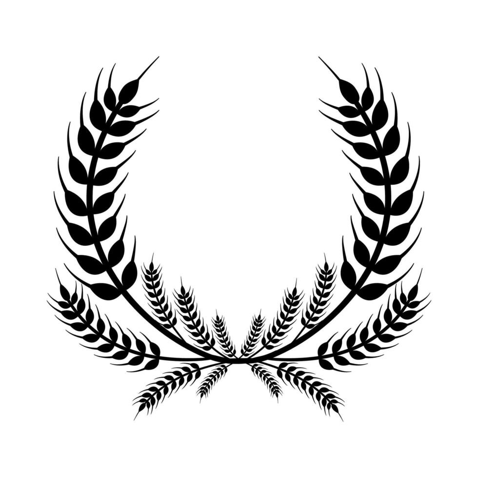 Ear of Wheat, Barley or Rye. round wreath isolated on white background vector