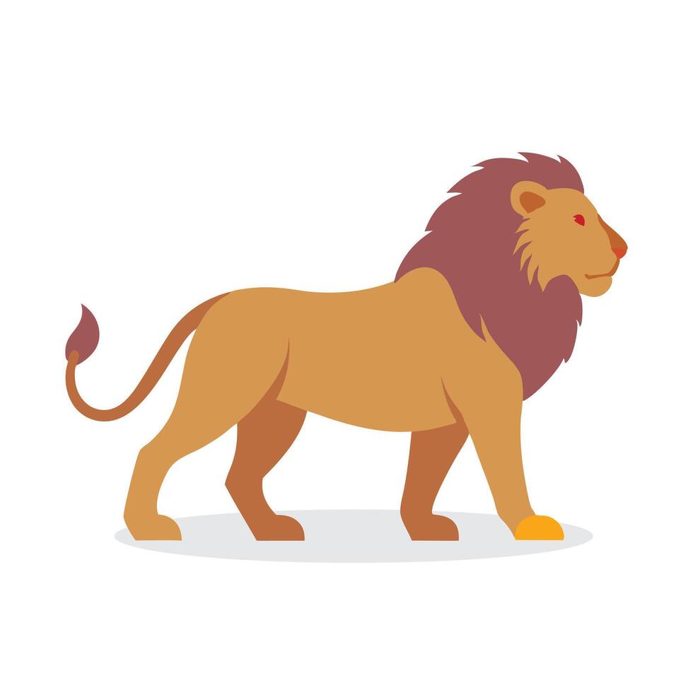 Lion Animal isolated flat illustration on white background vector