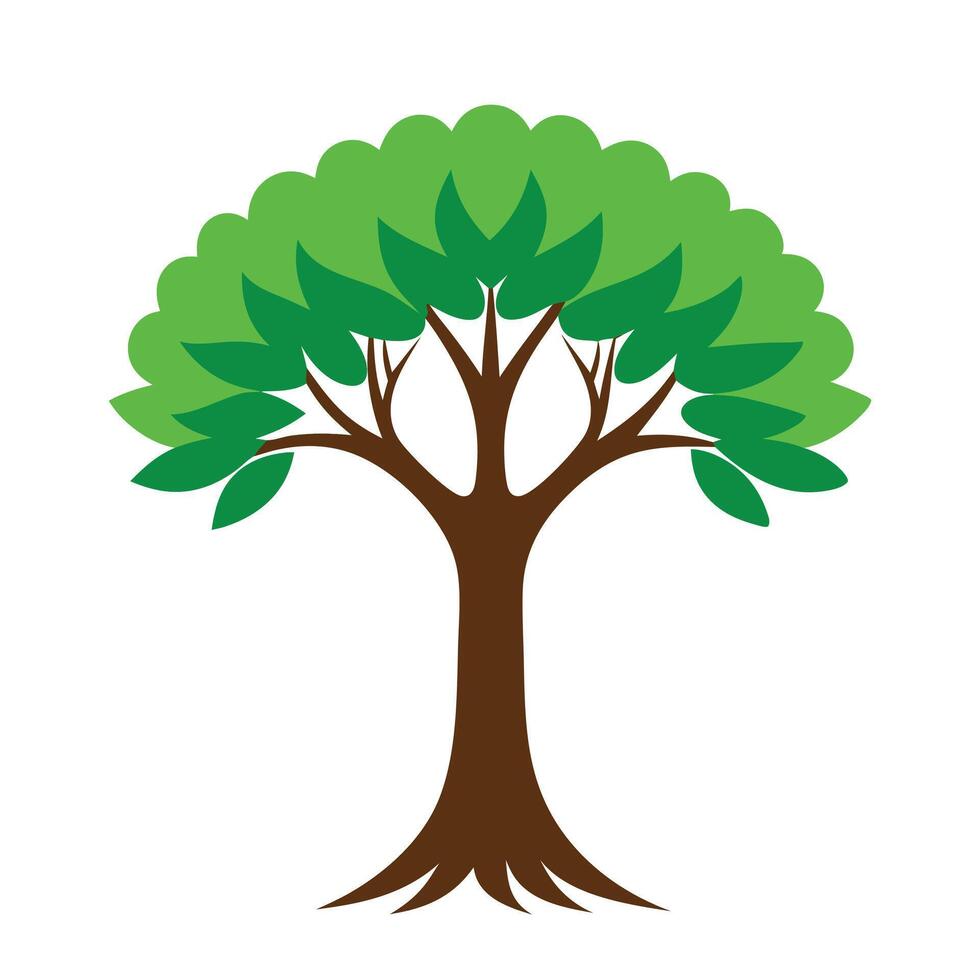Neem tree flat illustration on white background vector