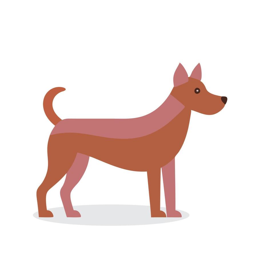Dog Animal isolated flat illustration on white background vector