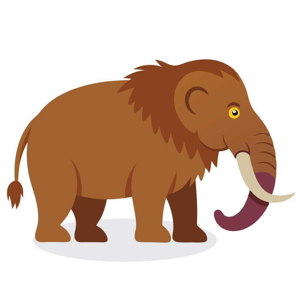 ammoth Animal isolated flat illustration on white background. vector