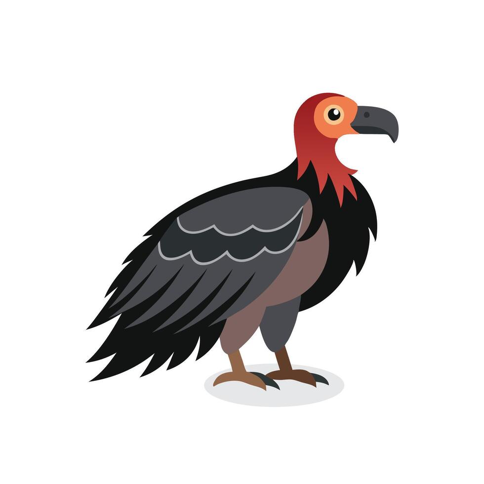 Vulture Animal isolated flat illustration on white background vector