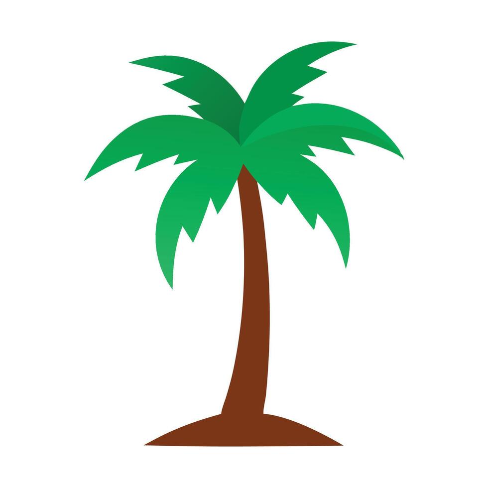 Palms tree flat illustration on white background. vector